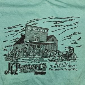 Vintage 80s JC Penney Co. "The Mother Store" No 1 Single Stitch Shirt Green M